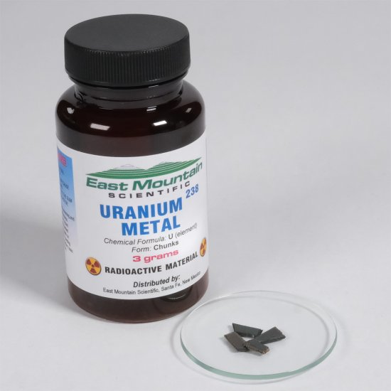 (image for) Uranium Metal, 3 gram sample - Click Image to Close