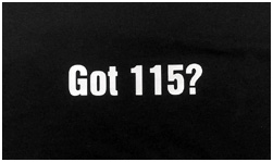 (image for) 'Got 115?' Black T-Shirt - Click Image to Close
