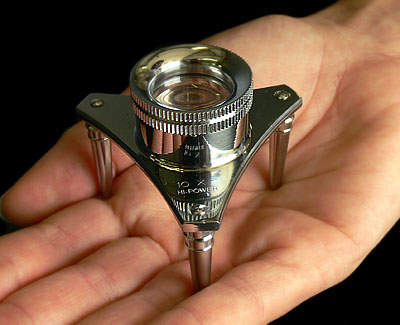 (image for) Solid Brass Tripod Magnifier - Click Image to Close