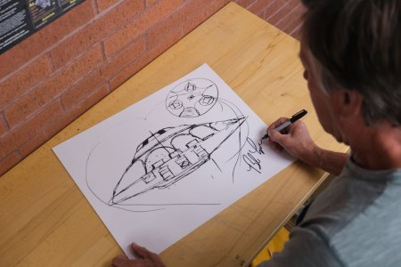 (image for) 'Sport Model' Sketch - Hand Signed by Bob Lazar