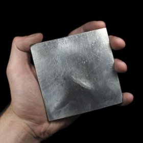 Zinc (Zn) Thick Metal Plate - 4" Square (1.5 lb.)
