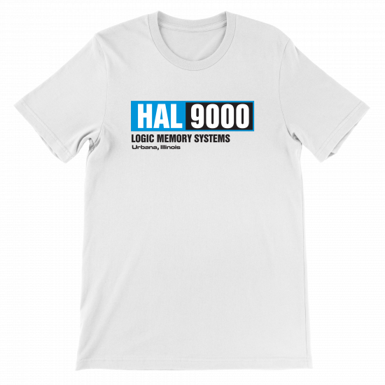 "HAL 9000" White T-Shirt - Click Image to Close
