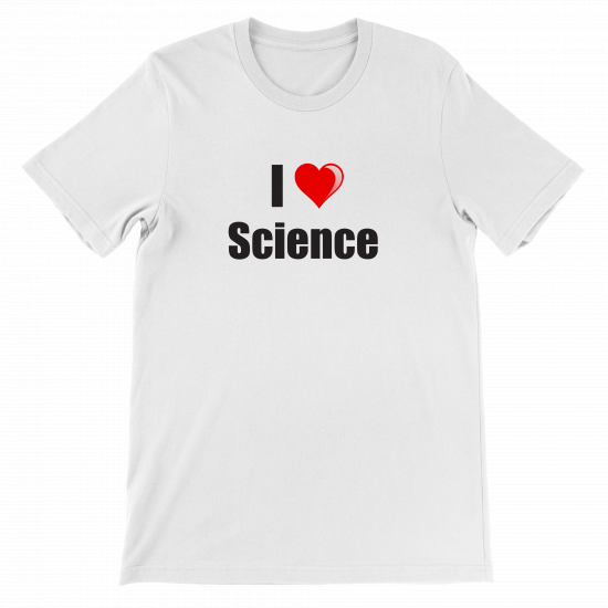 "I Love Science" (Heart) T-Shirt - Click Image to Close