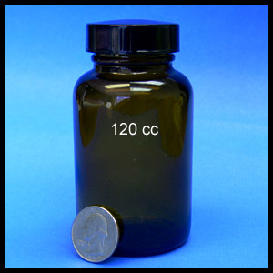 Amber Glass Bottle, 120 cc
