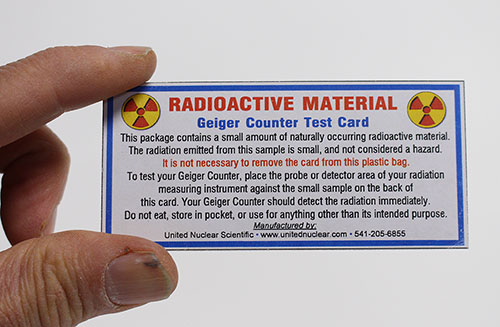 Geiger Counter Test Card - Click Image to Close
