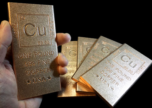 Copper Metal Ingot - 1 pound - Click Image to Close