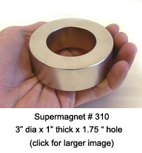 Supermagnet # 310 (3" x 1" x 1.75" Ring)