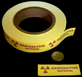 Radiation Warning Tape, style # 1 - Click Image to Close