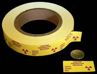 Radiation Warning Tape, style # 3 - Click Image to Close